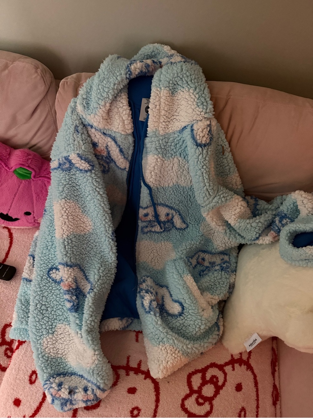 Sanrio Cinnamoroll blue & white fleece hoodie